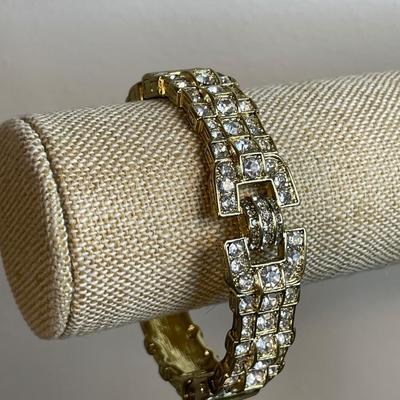 Heidi Daus hinged Art Deco bangle bracelet