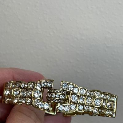 Heidi Daus hinged Art Deco bangle bracelet