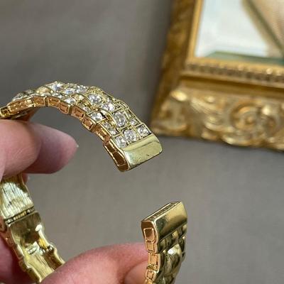 Heidi Daus hinged Art Deco bangle bracelet