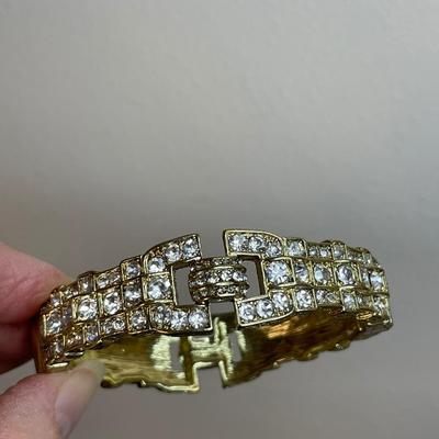 Heidi Daus hinged Art Deco bangle bracelet