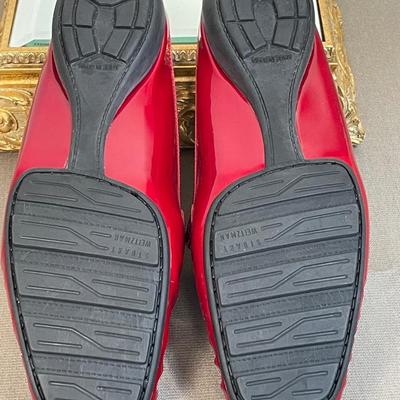 Stuart Weitzman Red patent leather Mules Slide shoes New!