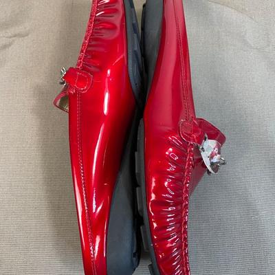 Stuart Weitzman Red patent leather Mules Slide shoes New!