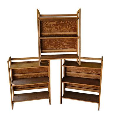 3 Wood Stacking Shelving Units