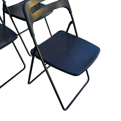 3 Black IKEA Nisse Chairs