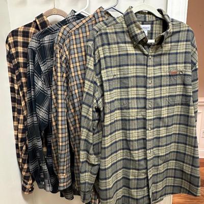Lot of 5 Flannel Shirts including Carhartt & Timberland