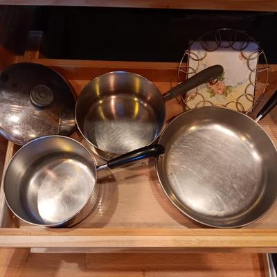REVERE COOKWARE, POT HOLDERS AND MORE