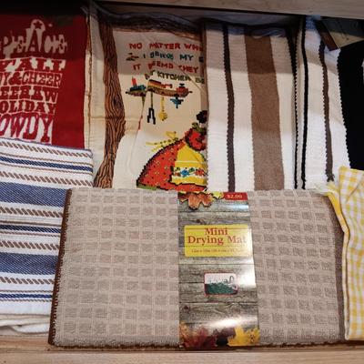 DISH TOWELS AND A NEW DRYING MAT