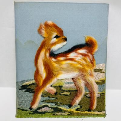 Fabric Artwork - Fawn Baby Deer furry 3D effect