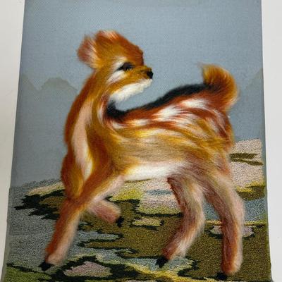 Fabric Artwork - Fawn Baby Deer furry 3D effect