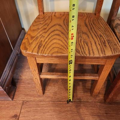 4 Vintage Solid Wood Children Chairs