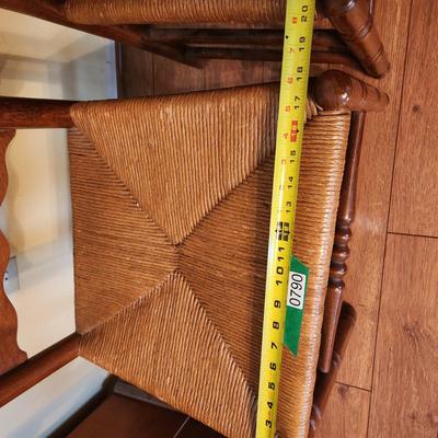 3 Vintage Ladder Back Rush Seats Chairs