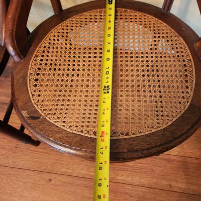 2 Antique Accent Cane Seat Chairs