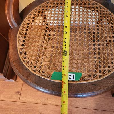 2 Antique Accent Cane Seat Chairs