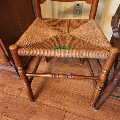 3 Vintage Accent Chairs 2 Rush 1 Cane Seats