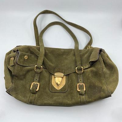 363 PRADA Olive Green Camoscio Shoulder Bag