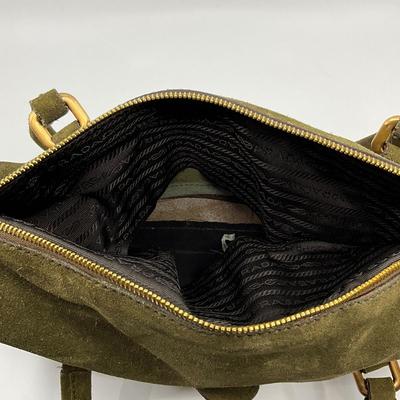 363 PRADA Olive Green Camoscio Shoulder Bag