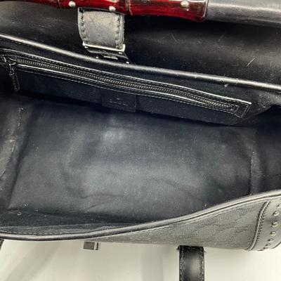 364 GUCCI GG Canvas Monogram Bamboo Bullet Satchel