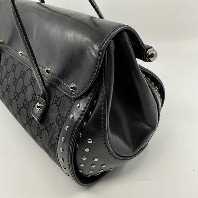 364 GUCCI GG Canvas Monogram Bamboo Bullet Satchel