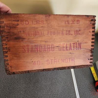National Powder Co. High Explosives Wooden Crate Box Dovetail