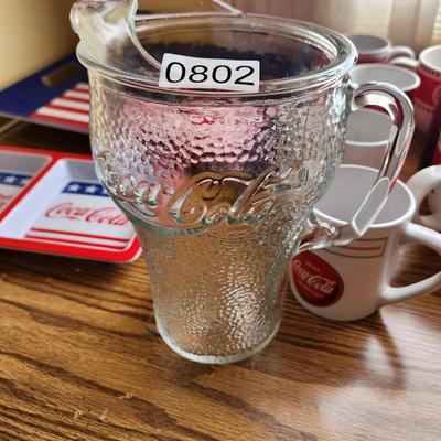 Coca-Cola Pitcher , Tray , Cups Mugs
