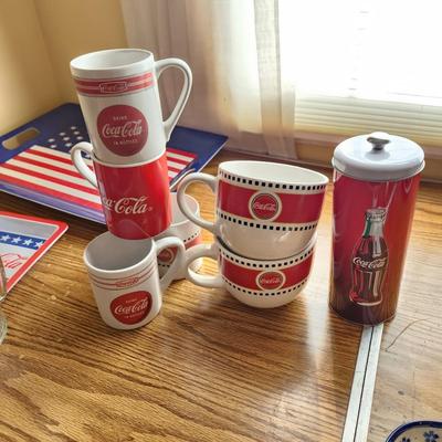 Coca-Cola Pitcher , Tray , Cups Mugs