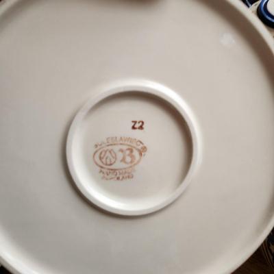 Lot of Polish Boleslawiec Pottery Poland Teapot Bowls Plates Spoon Rest Cup