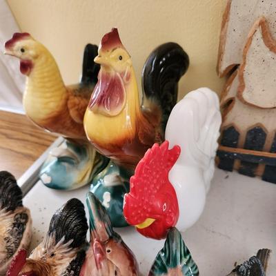 Collection of Chickens Shakers, Dishes, Figurines