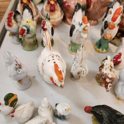 Collection of Chickens Shakers, Dishes, Figurines