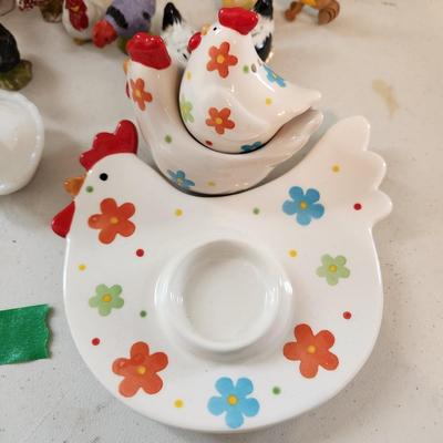 Collection of Chickens Shakers, Dishes, Figurines