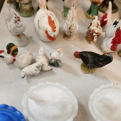 Collection of Chickens Shakers, Dishes, Figurines