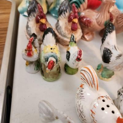 Collection of Chickens Shakers, Dishes, Figurines