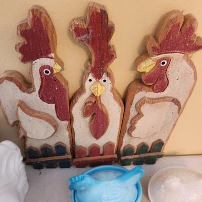 Collection of Chickens Shakers, Dishes, Figurines