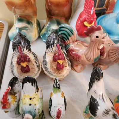Collection of Chickens Shakers, Dishes, Figurines
