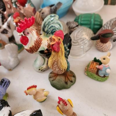 Collection of Chickens Shakers, Dishes, Figurines