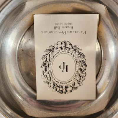 Lot of Pewter Plates, Creamer Sugar Bowl Gravy bowl Candle Holders