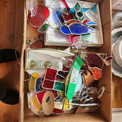 Lot of Stain Glass Decor Window Hangers