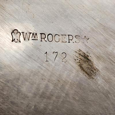 Collection of Wilcox Rogers Wallace Silverplate Platters Butter dish Candle holders Dishes Vanity Mirror brush comb