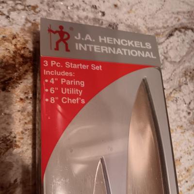NEW 3 PC SET OF J.A. HENCKELS CUTLERY