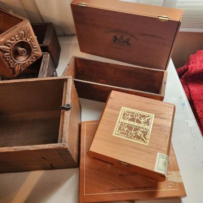Large lot of Vintage Wooden Crates Sewing Machine Drawers Ivory Soap Cigar Boxes