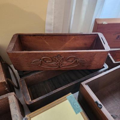 Large lot of Vintage Wooden Crates Sewing Machine Drawers Ivory Soap Cigar Boxes