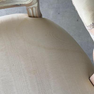 Set of 2 Shabby Chic Style Italian Cane Back Chairs with Ornate Carved Design