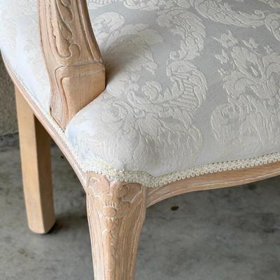 Set of 2 Shabby Chic Style Italian Cane Back Chairs with Ornate Carved Design