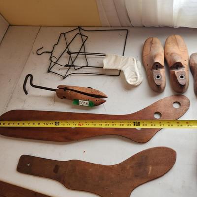 Lot of Antique Stocking Sock Forms Shoe Forms