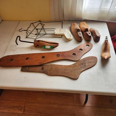 Lot of Antique Stocking Sock Forms Shoe Forms