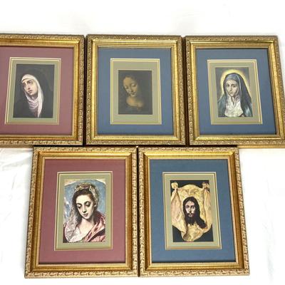Set of 5 Framed Religious Paintings