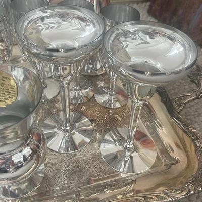 LR4-Hand Blown Candlelite Crystal with serving tray
