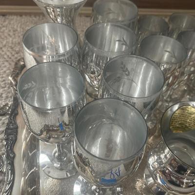 LR4-Hand Blown Candlelite Crystal with serving tray
