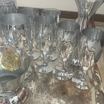 LR4-Hand Blown Candlelite Crystal with serving tray