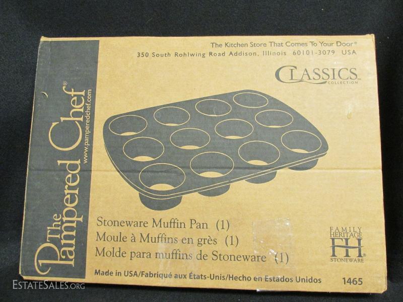 Pampered Chef Stoneware Muffin Pan | EstateSales.org