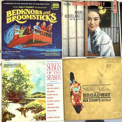 Lot of 27 Vintage Miscellaneous Records - Bedknobs and Broomsticks, Elvis, Judy Garland, Mary Poppins, and More!